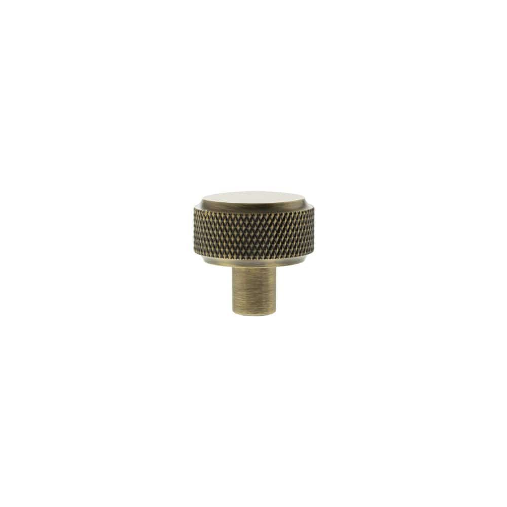 Millhouse Brass Cabinet Hardware Antique Brass / Cabinet Knobs Millhouse Brass Eiffel Knurled Round Cabinet Knob Handle - Antique Brass