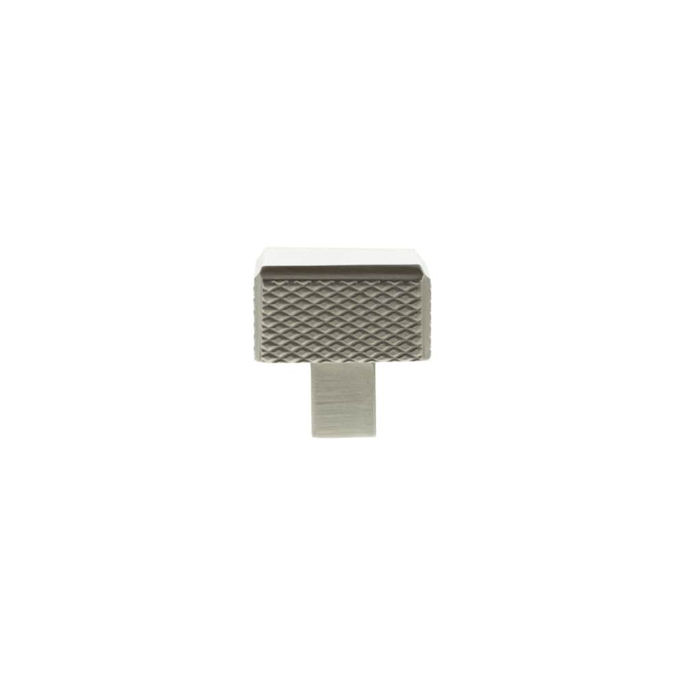 Millhouse Brass Cabinet Hardware Satin Nickel / Cabinet Knobs Millhouse Brass Eiffel Knurled Square Cabinet Knob Handle - Satin Nickel