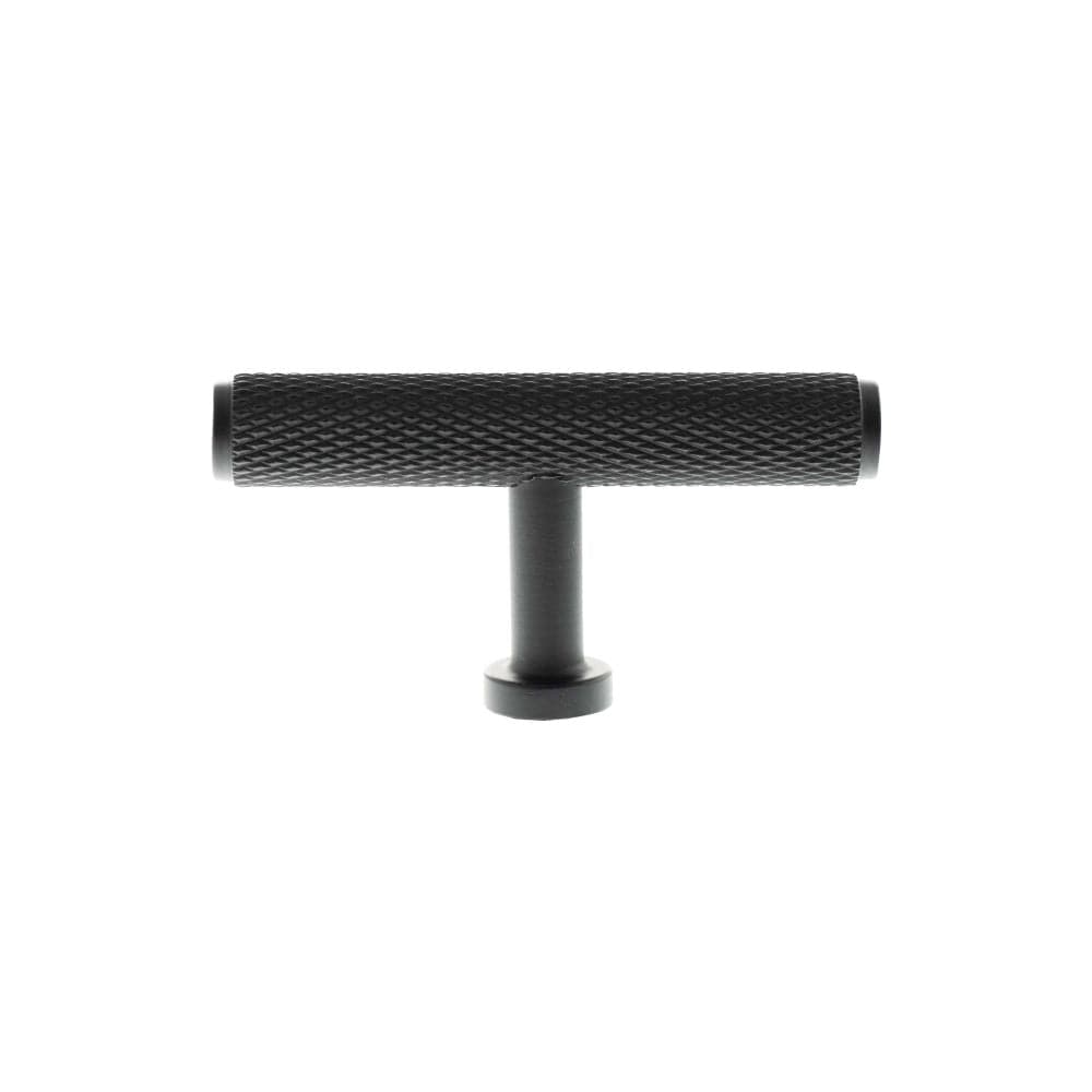 Millhouse Brass Cabinet Hardware Matt Black / Cabinet Knobs Millhouse Brass Eiffel Knurled T-Bar Cabinet Knob Handle - Matt Black