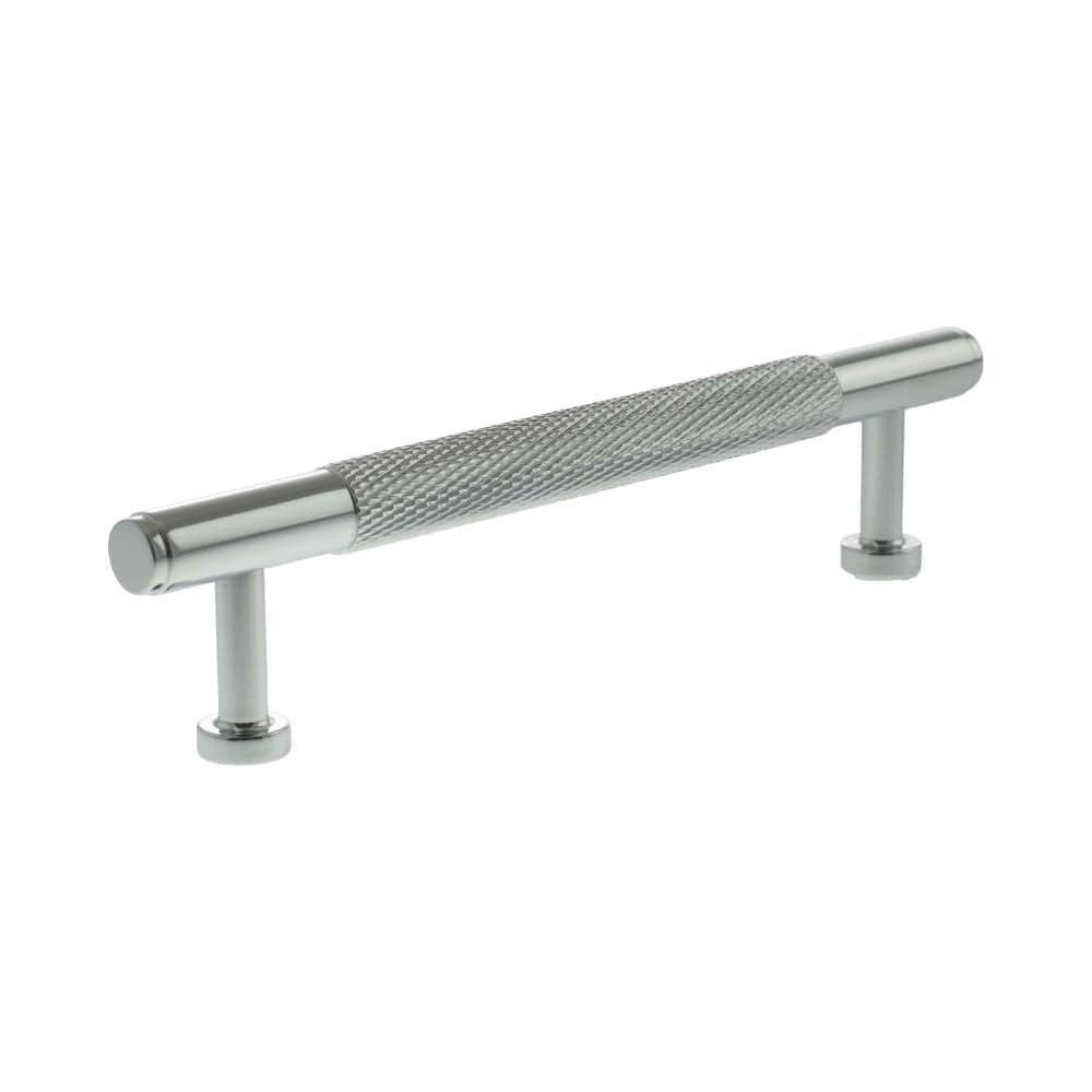Millhouse Brass Cabinet Hardware Polished Chrome / Cabinet Pull Handles Millhouse Brass Eiffel Knurled T-Bar Cabinet Pull Handle 128mm - Polished Chrome