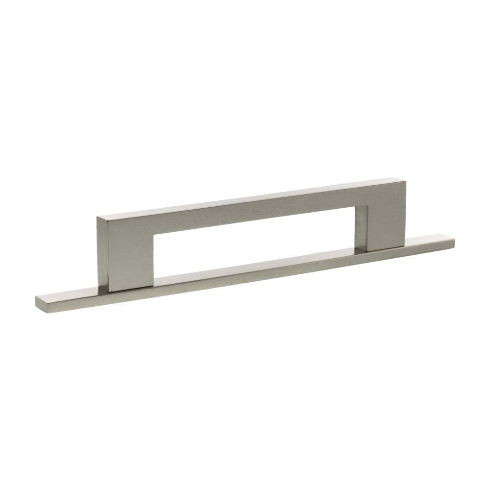 Millhouse Brass Cabinet Hardware Satin Nickel / Cabinet Pull Handles Millhouse Brass Empire Slim Cabinet Pull Handle on Backplate 128mm - Satin Nickel