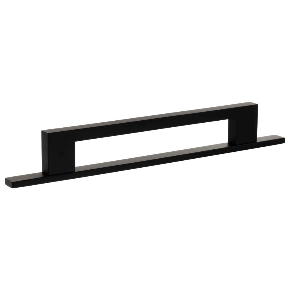 Millhouse Brass Cabinet Hardware Matt Black / Cabinet Pull Handles Millhouse Brass Empire Slim Cabinet Pull Handle on Backplate 160mm - Matt Black
