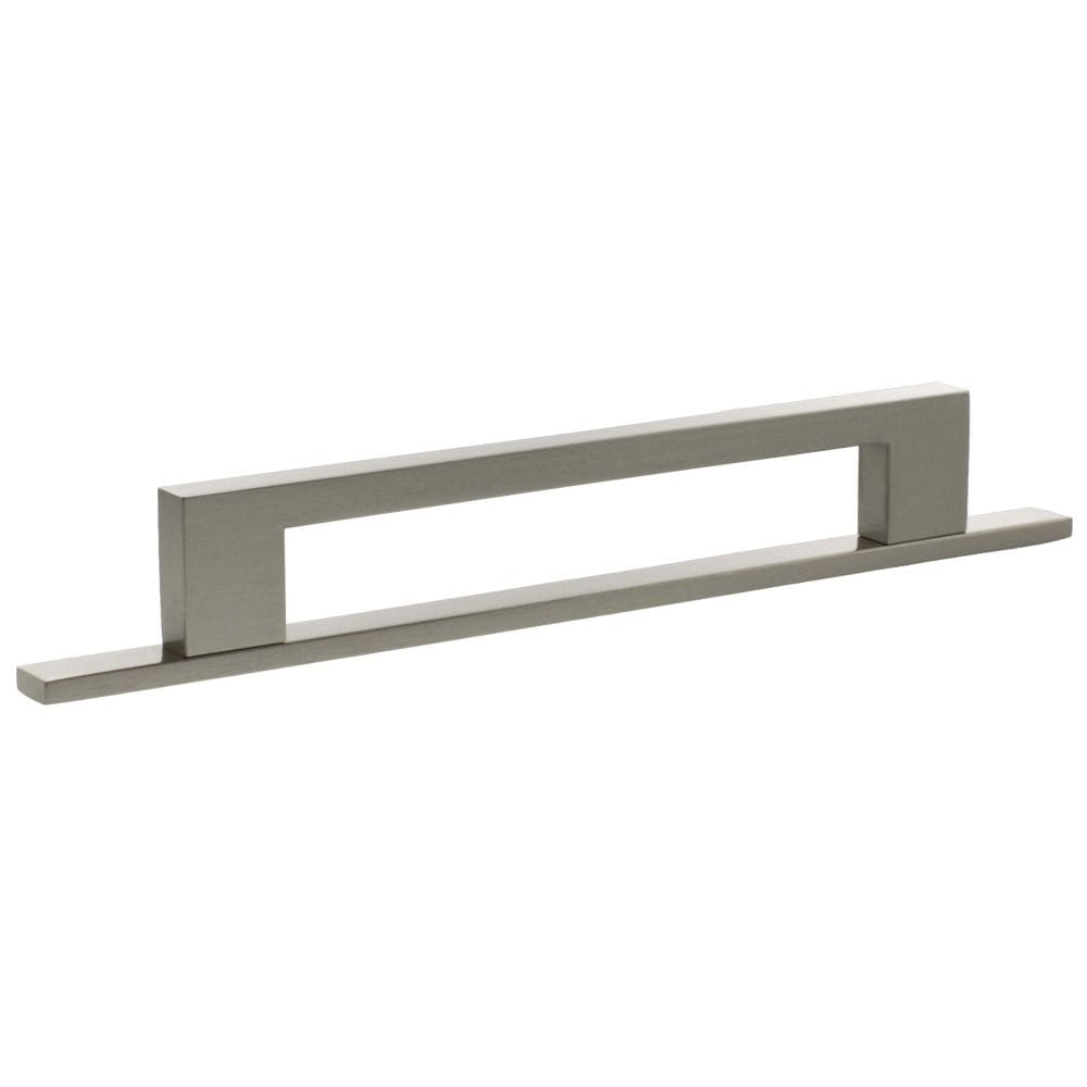 Millhouse Brass Cabinet Hardware Satin Nickel / Cabinet Pull Handles Millhouse Brass Empire Slim Cabinet Pull Handle on Backplate 160mm - Satin Nickel