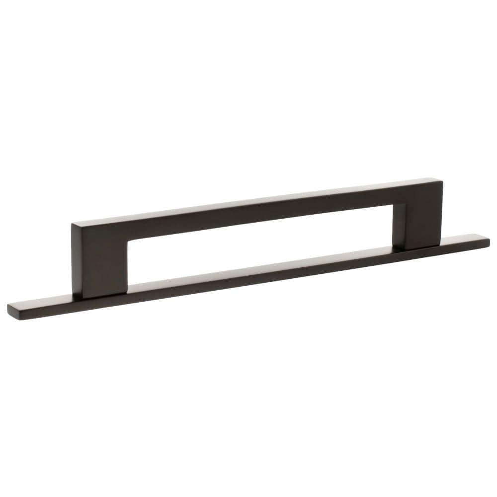 Millhouse Brass Cabinet Hardware Urban Dark Bronze / Cabinet Pull Handles Millhouse Brass Empire Slim Cabinet Pull Handle on Backplate 160mm - Urban Dark Bronze