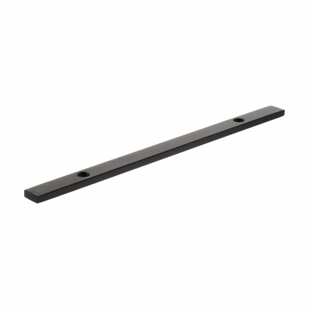 Millhouse Brass Cabinet Hardware Matt Black / Backplate Only Millhouse Brass Long Narrow Cabinet Handle Backplate 128mm - Matt Black