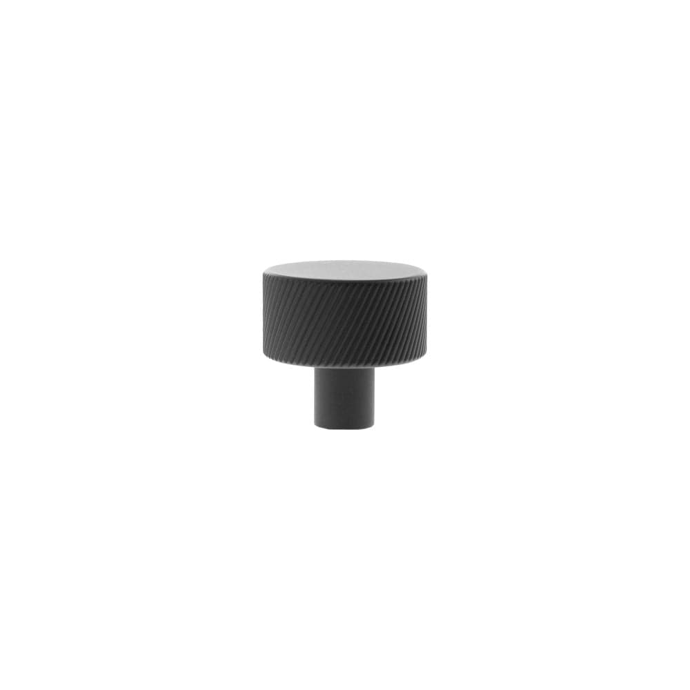 Millhouse Brass Cabinet Hardware Matt Black / Cabinet Knobs Millhouse Brass Paddington Spiral Round Cabinet Knob Handle - Matt Black