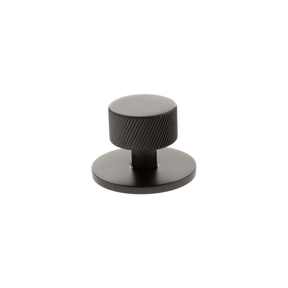 Millhouse Brass Cabinet Hardware Urban Dark Bronze / Cabinet Knobs Millhouse Brass Paddington Spiral Round Cabinet Knob Handle on Backplate - Urban Dark Bronze