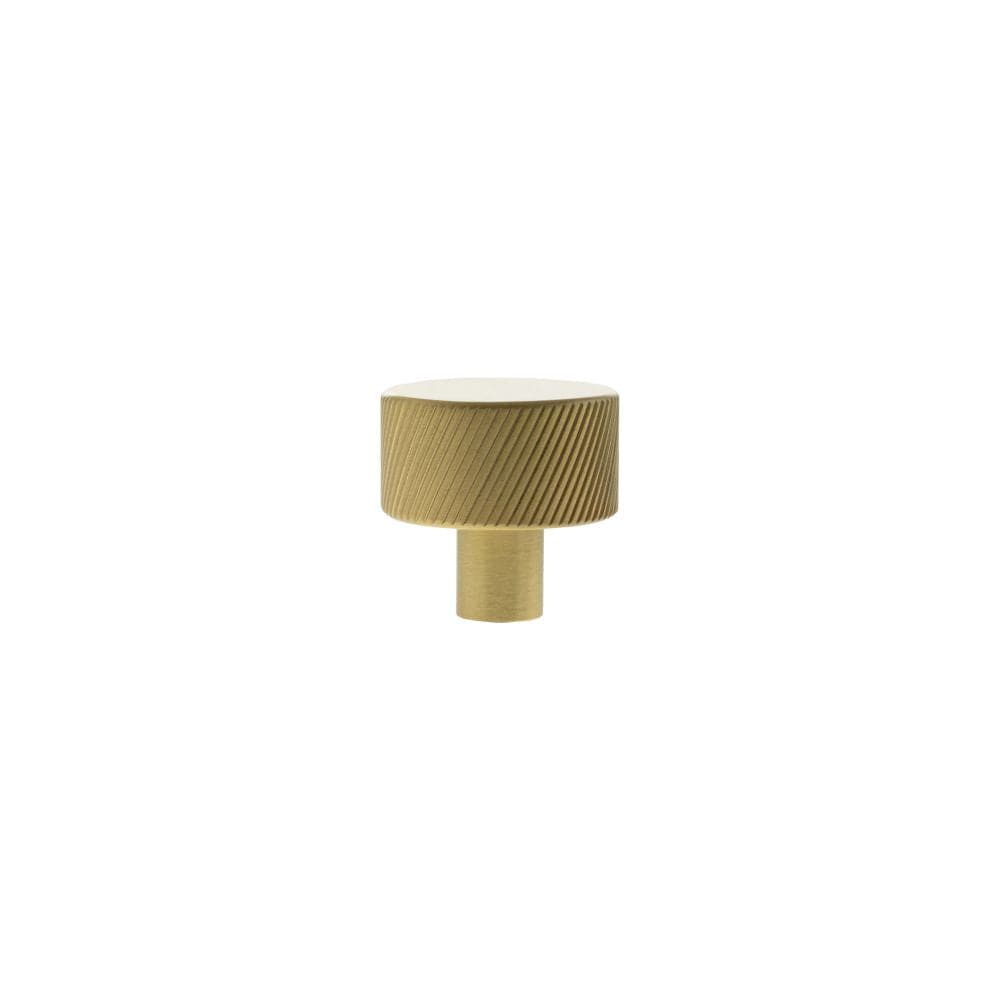 Millhouse Brass Cabinet Hardware Satin Brass / Cabinet Knobs Millhouse Brass Paddington Spiral Round Cabinet Knob Handle - Satin Brass
