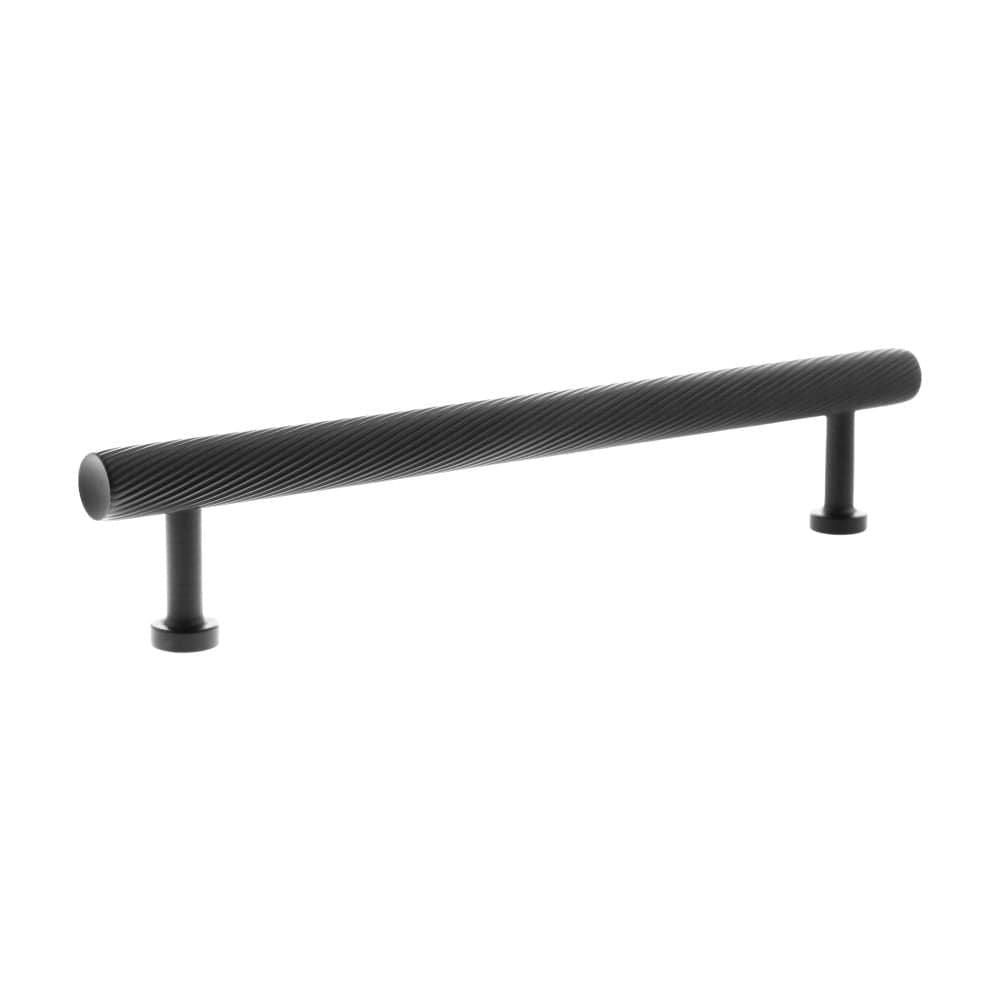 Millhouse Brass Cabinet Hardware Matt Black / Cabinet Pull Handles Millhouse Brass Paddington Spiral T-Bar Cabinet Pull Handle 160mm - Matt Black