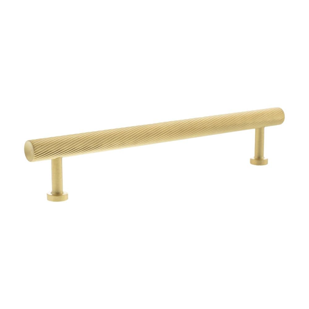 Millhouse Brass Cabinet Hardware Satin Brass / Cabinet Pull Handles Millhouse Brass Paddington Spiral T-Bar Cabinet Pull Handle 160mm - Satin Brass
