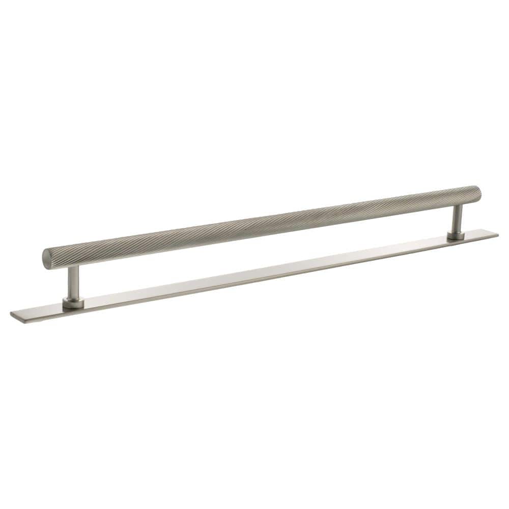 Millhouse Brass Cabinet Hardware Satin Nickel / Cabinet Pull Handles Millhouse Brass Paddington Spiral T-Bar Cabinet Pull Handle on Backplate 320mm - Satin Nickel