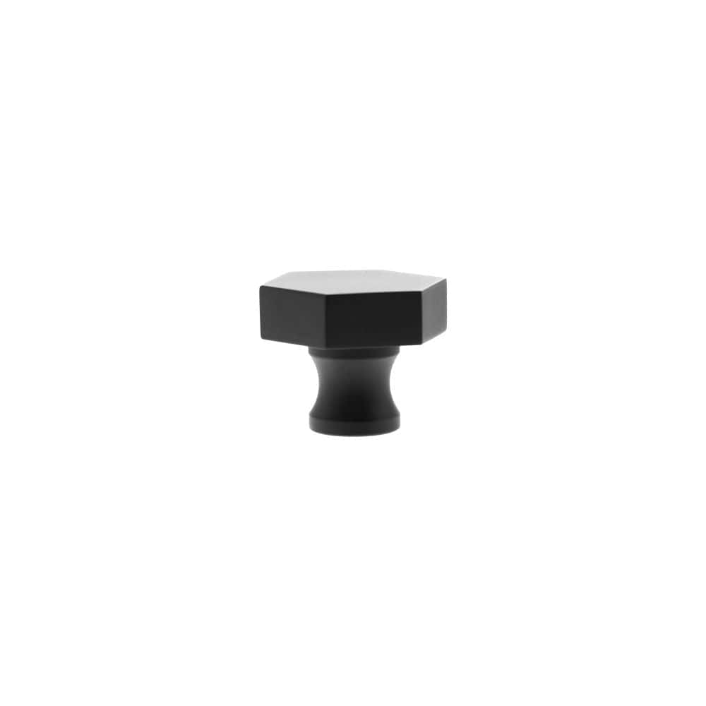 Millhouse Brass Cabinet Hardware Matt Black / Cabinet Knobs Millhouse Brass Pennington Hexagonal Cabinet Knob Handle - Matt Black