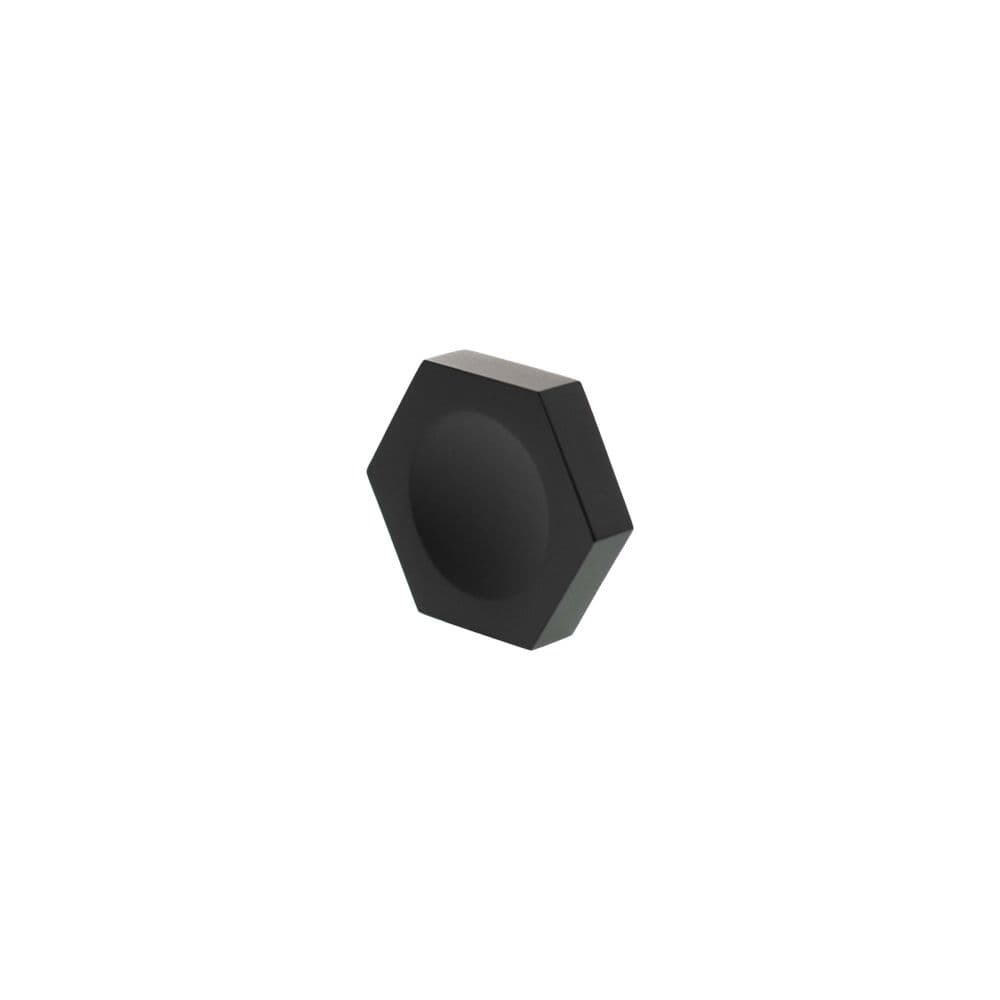 Millhouse Brass Cabinet Hardware Matt Black / Cabinet Knobs Millhouse Brass Pennington Hexagonal Finger Pull Cabinet Knob Handle - Matt Black
