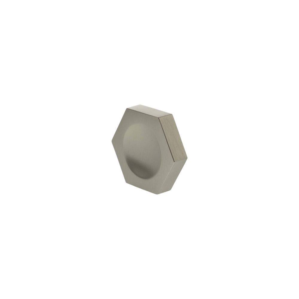 Millhouse Brass Cabinet Hardware Satin Nickel / Cabinet Knobs Millhouse Brass Pennington Hexagonal Finger Pull Cabinet Knob Handle - Satin Nickel