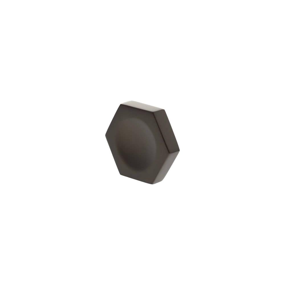 Millhouse Brass Cabinet Hardware Urban Dark Bronze / Cabinet Knobs Millhouse Brass Pennington Hexagonal Finger Pull Cabinet Knob Handle - Urban Dark Bronze