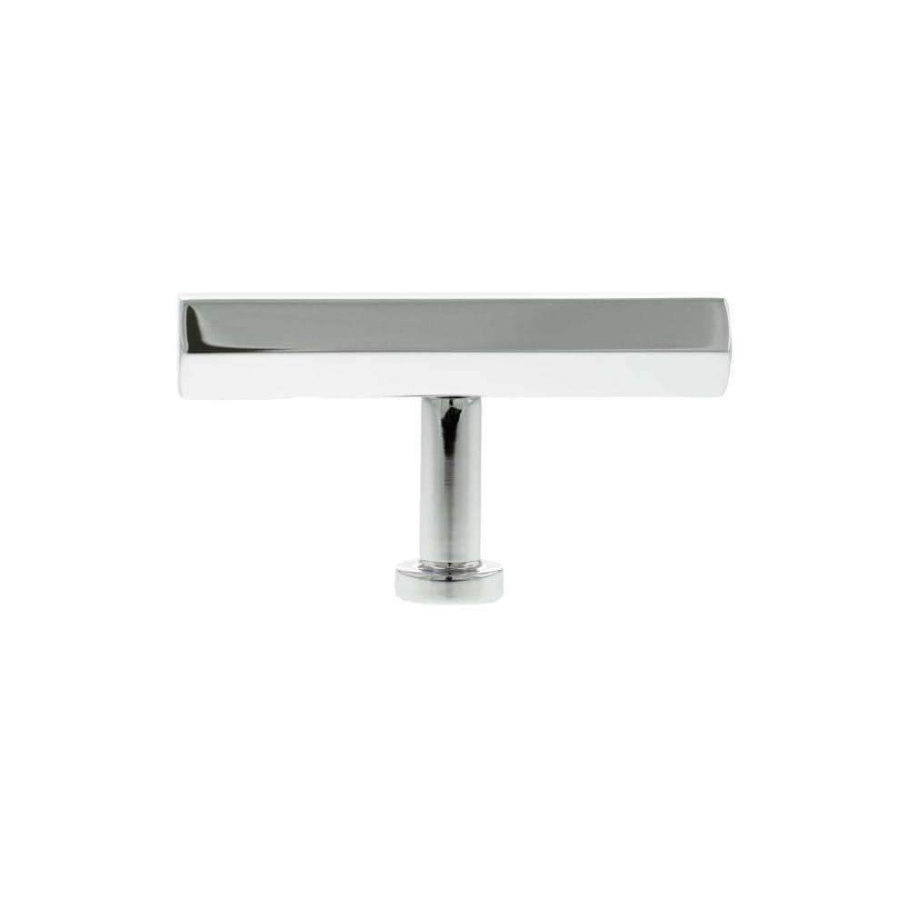 Millhouse Brass Cabinet Hardware Polished Chrome / Cabinet Knobs Millhouse Brass Pennington Hexagonal T-Bar Cabinet Knob Handle - Polished Chrome