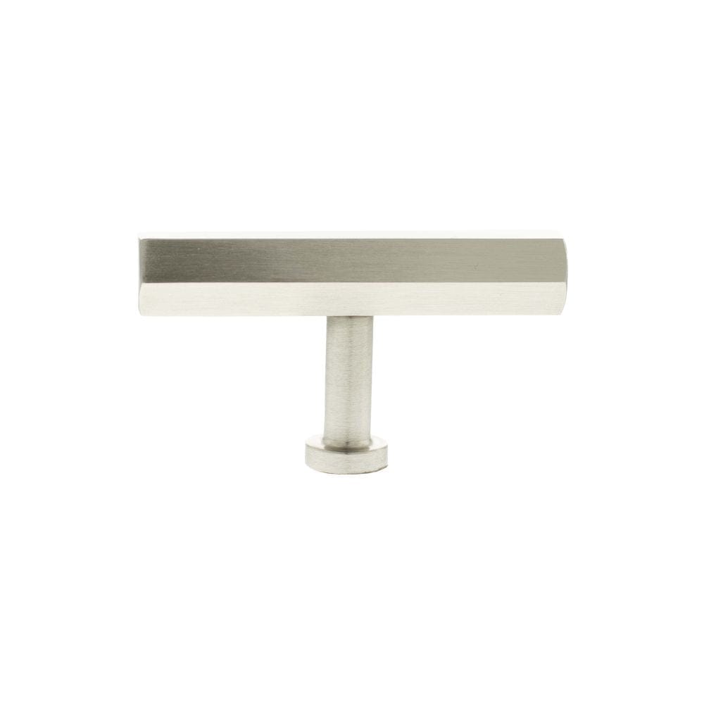 Millhouse Brass Cabinet Hardware Satin Nickel / Cabinet Knobs Millhouse Brass Pennington Hexagonal T-Bar Cabinet Knob Handle - Satin Nickel