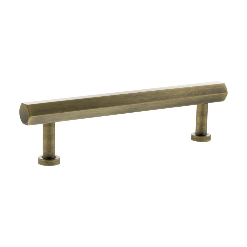 Millhouse Brass Cabinet Hardware Antique Brass / Cabinet Pull Handles Millhouse Brass Pennington Hexagonal T-Bar Cabinet Pull Handle 128mm - Antique Brass