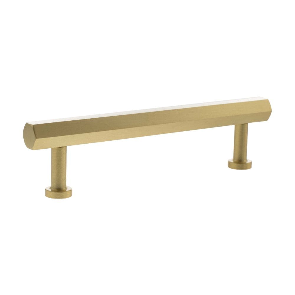 Millhouse Brass Cabinet Hardware Satin Brass / Cabinet Pull Handles Millhouse Brass Pennington Hexagonal T-Bar Cabinet Pull Handle 128mm - Satin Brass