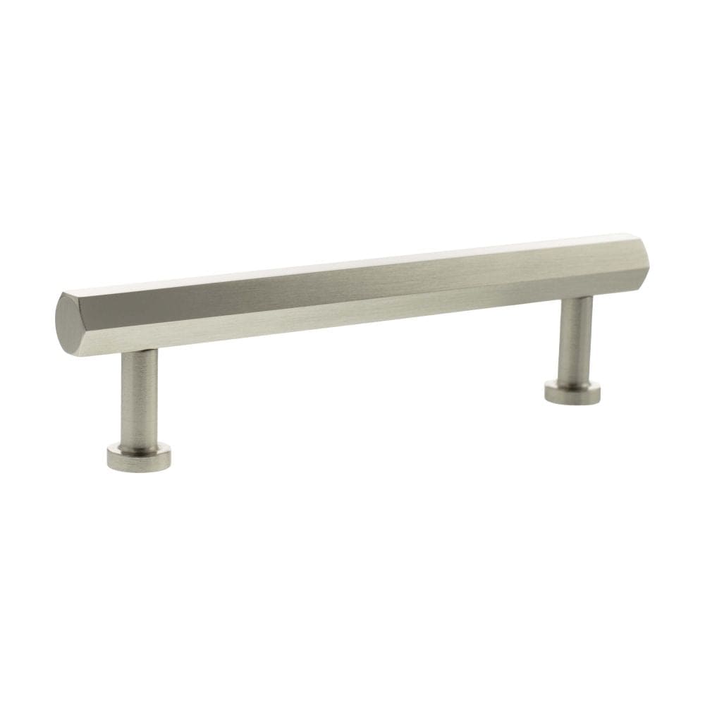 Millhouse Brass Cabinet Hardware Satin Nickel / Cabinet Pull Handles Millhouse Brass Pennington Hexagonal T-Bar Cabinet Pull Handle 128mm - Satin Nickel