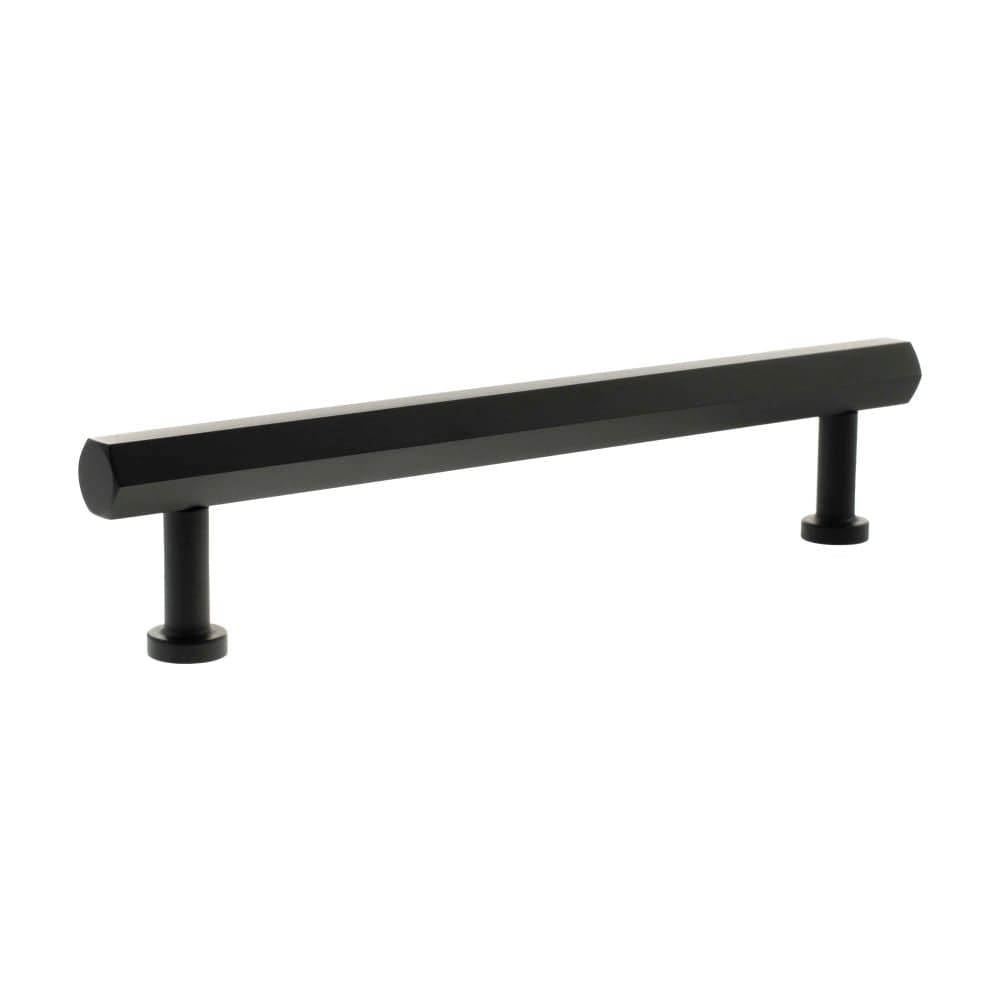 Millhouse Brass Cabinet Hardware Matt Black / Cabinet Pull Handles Millhouse Brass Pennington Hexagonal T-Bar Cabinet Pull Handle 160mm - Matt Black
