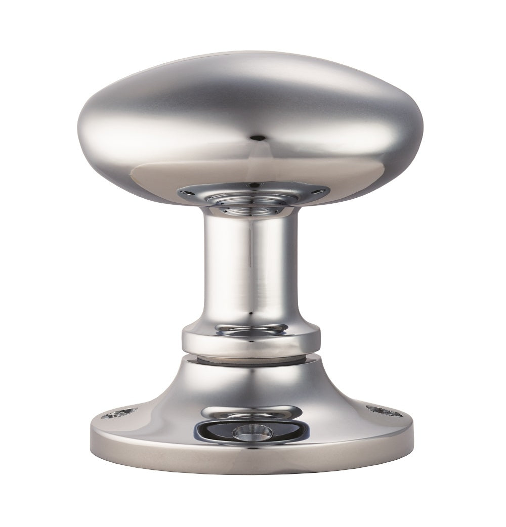 High quality image of Carlisle Brass - Oval Mortice Knob - Polished Chrome | Sku. mk001cp | Trade Door Handles.
