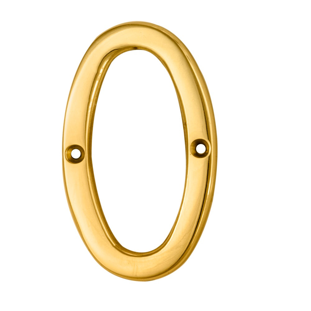 High quality image of Carlisle Brass - Numerals (0-9) Number 0 - Stainless Brass | Sku. n0pvd | Trade Door Handles.