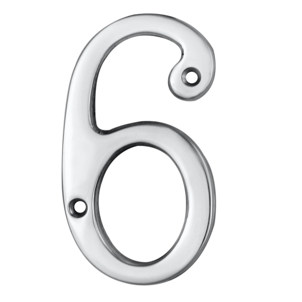 High quality image of Carlisle Brass - Numerals (0-9) Number 6/9 - Polished Chrome | Sku. n6cp | Trade Door Handles.