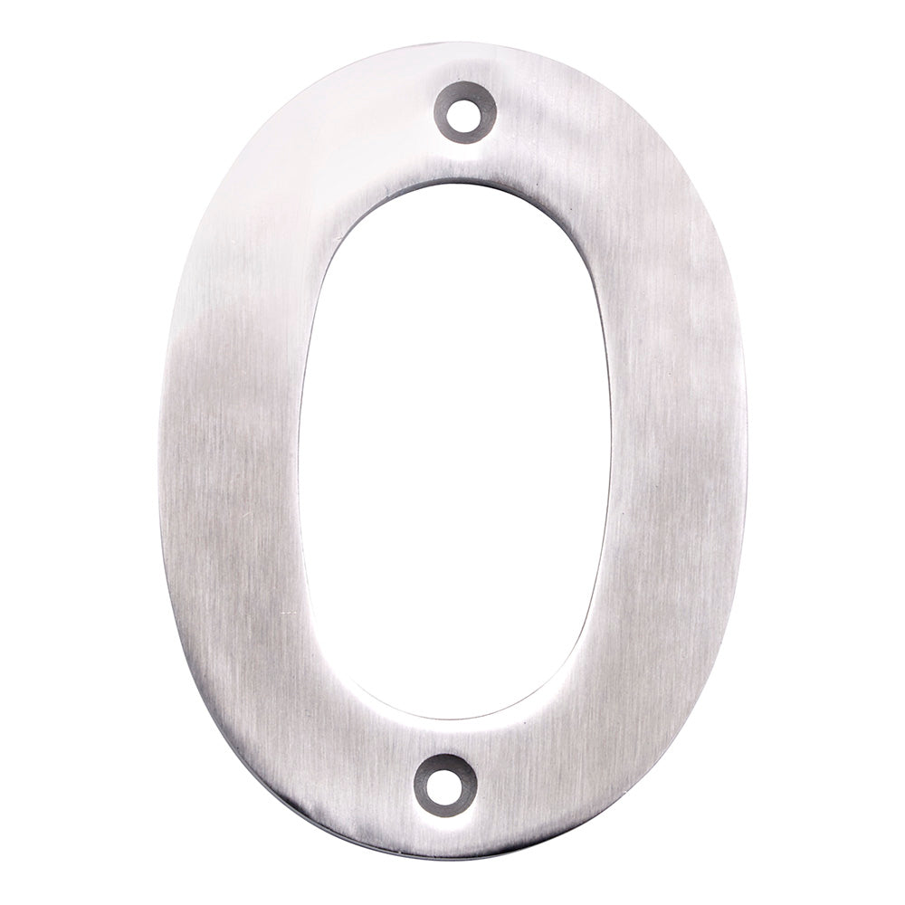 High quality image of Eurospec - Numerals Number 0 - Satin Stainless Steel | Sku. num10100sss | Trade Door Handles.
