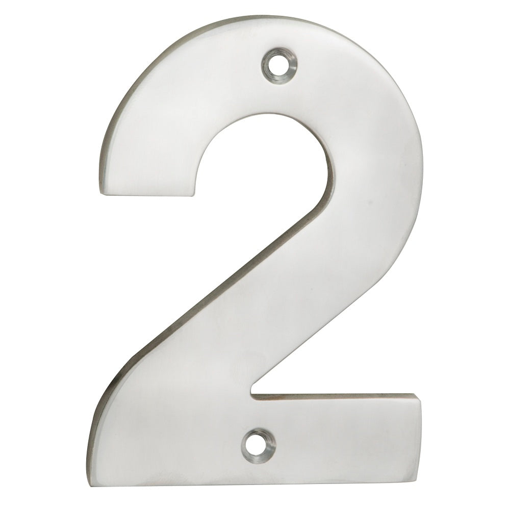 High quality image of Eurospec - Numerals Number 2 - Satin Stainless Steel | Sku. num10102sss | Trade Door Handles.