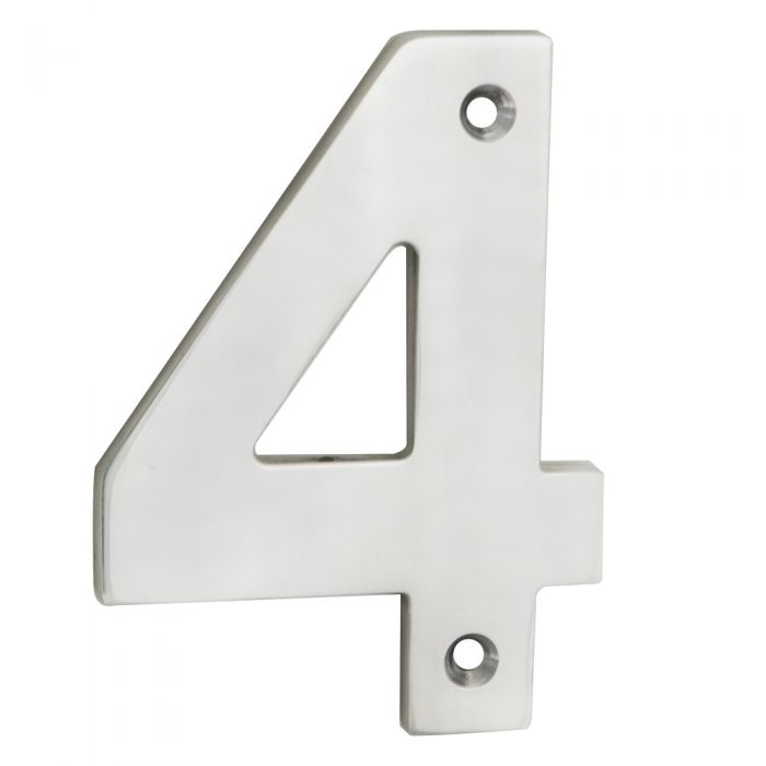 High quality image of Eurospec - Numerals Number 4 - Satin Stainless Steel | Sku. num10104sss | Trade Door Handles.
