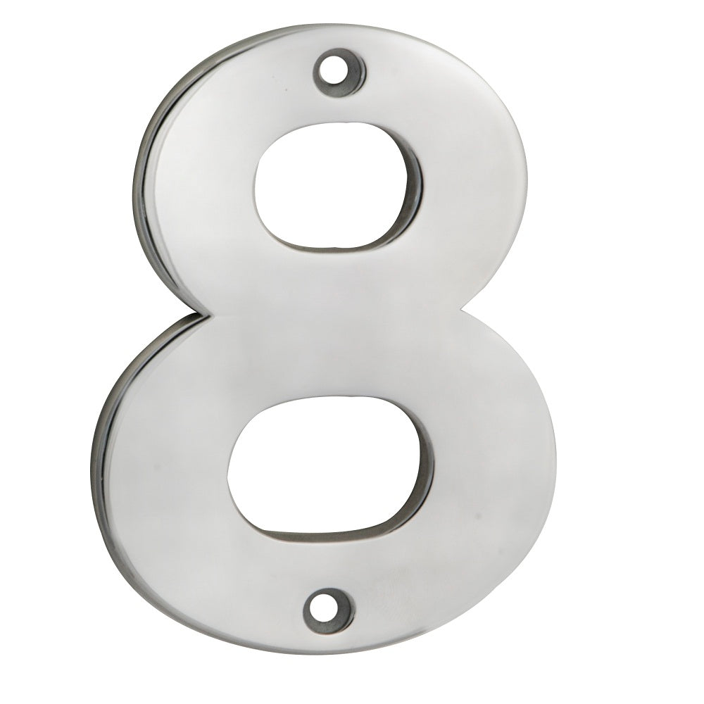 High quality image of Eurospec - Numerals Number 8 - Satin Stainless Steel | Sku. num10108sss | Trade Door Handles.