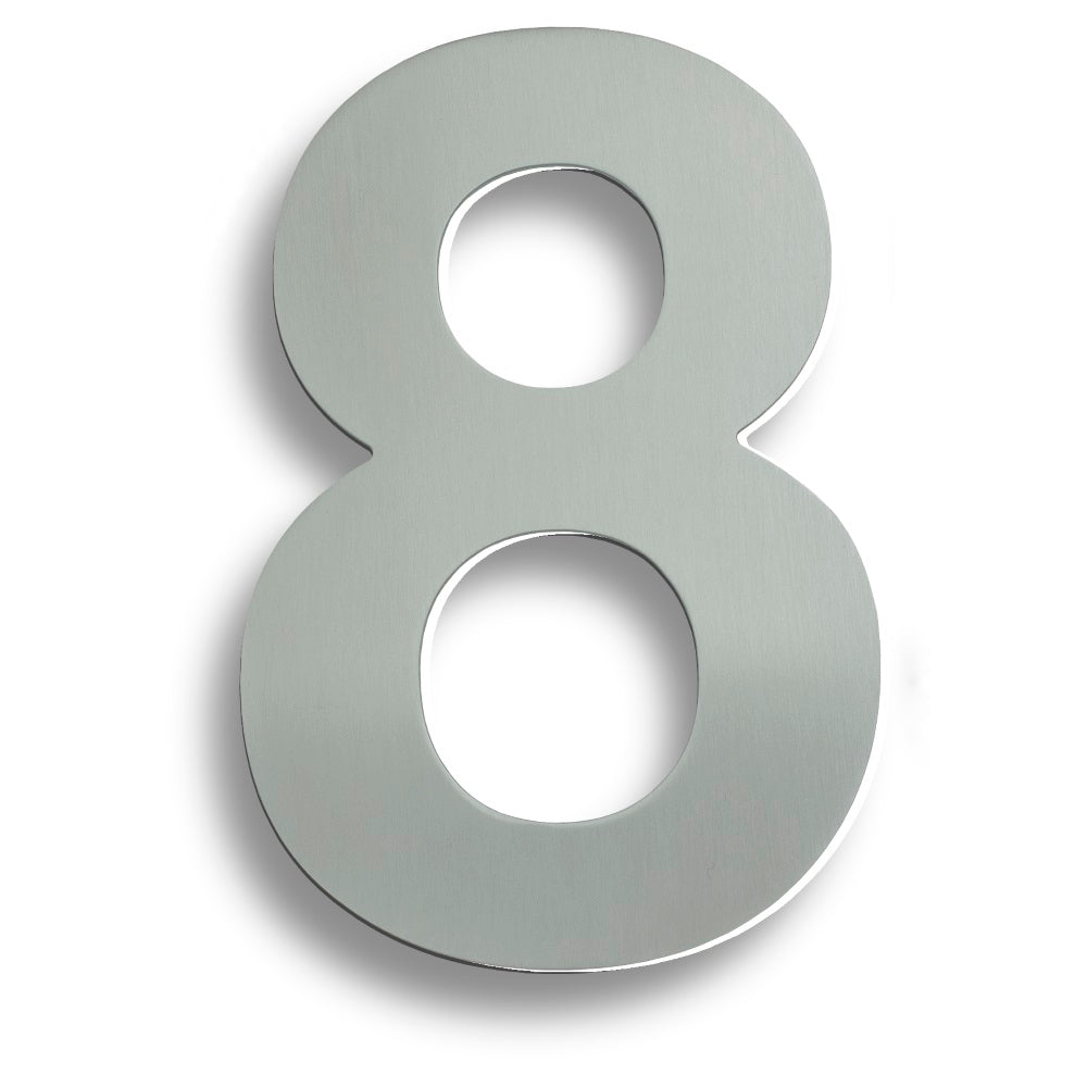 High quality image of Eurospec - Stainless Steel 7" Numerals (0-9) (Number 8) - Satin Stainless Steel | Sku. num10178sss | Trade Door Handles.