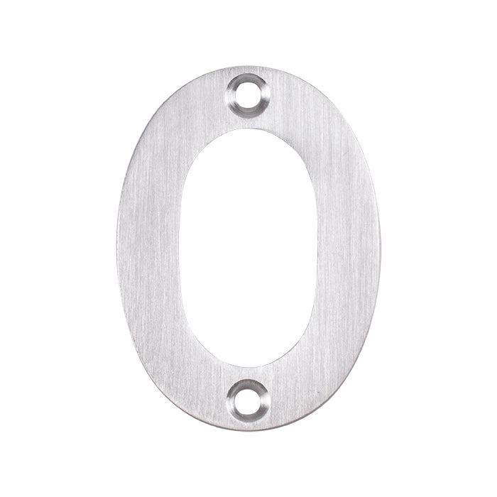 High quality image of Eurospec - Numerals Number 0 - Satin Stainless Steel | Sku. num10500sss | Trade Door Handles.