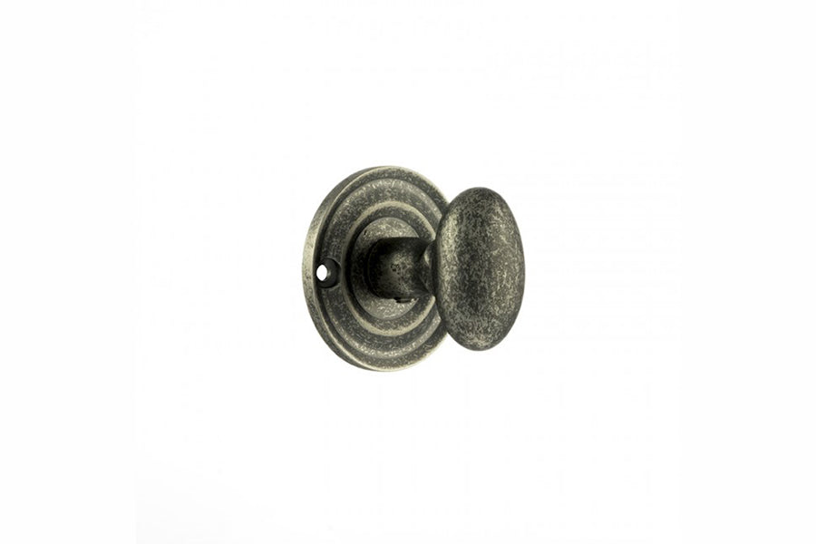 Quality image of Old English Solid Brass Oval WC Turn and Release - Distressed Silver | Sku. oeowcds | available from Trade Door Handles.