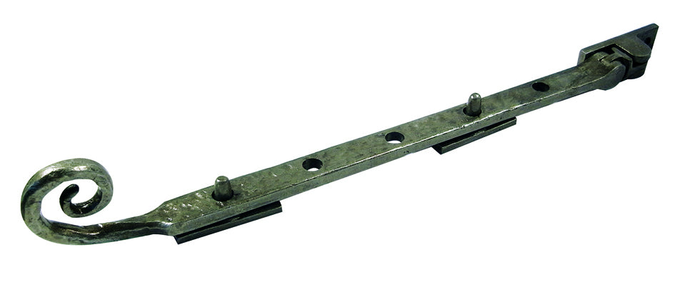 High quality image of Frelan - Antique Range Curly Tail Casement Stays 250mm Pewter Sku. PEW20