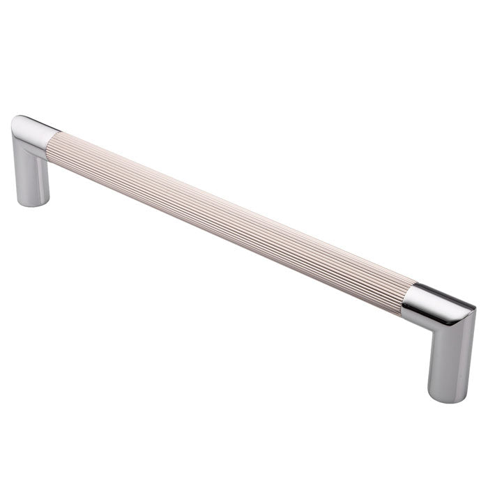 High quality image of Serozzetta - Mitred Lines Pull Handle - Polished Chrome/Satin Nickel | Sku. ph170bcpsn | Trade Door Handles.