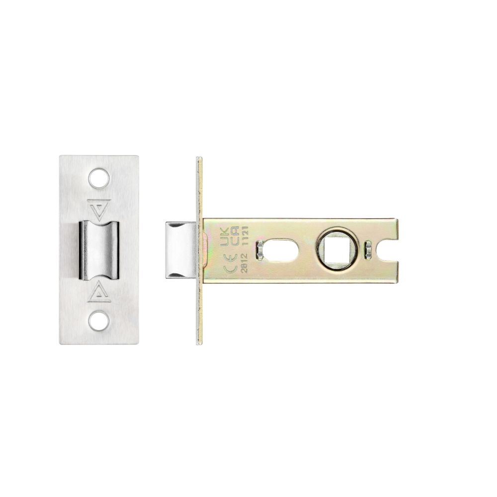 High quality image of the PR0 - Project Range - Project Tubular Latch 64mm - UKCA/CE, Square Forend - Stain Stainless Steel | Sku. prtl64fd-s-sss | available to order from Trade Door Handles.