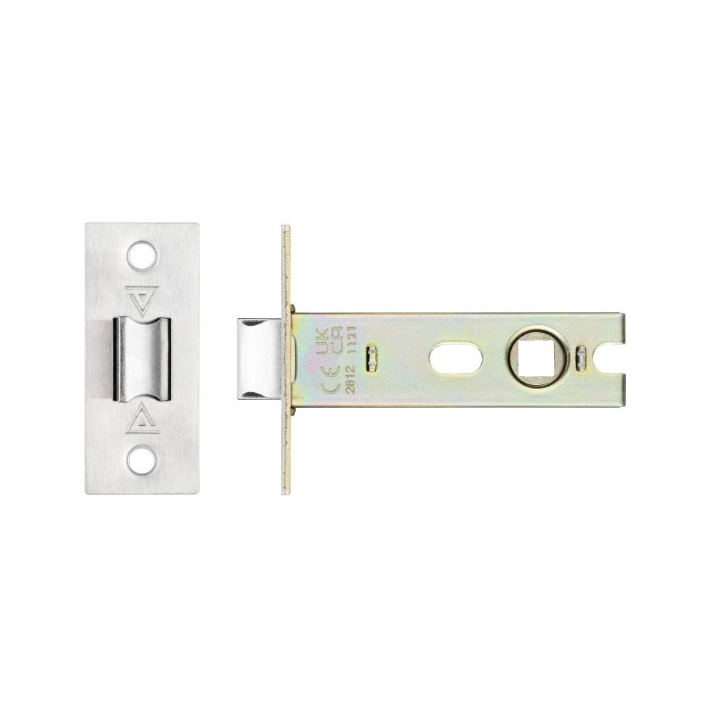 High quality image of the PR0 - Project Range - Project Tubular Latch 76mm - UKCA/CE, Square Forend - Stain Stainless Steel | Sku. prtl76fd-s-sss | available to order from Trade Door Handles.