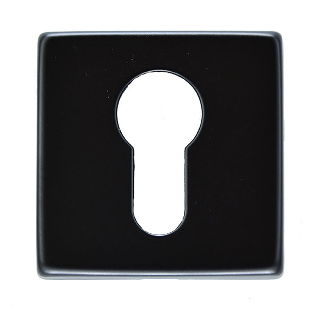 High quality image of Manital - Square Euro Profile Escutcheon - Black | Sku. qe001blk | Trade Door Handles.