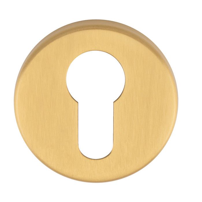 High quality image of Manital - Euro Profile Escutcheon-Satin Brass | Sku.RE001SB | Trade Door Handles.