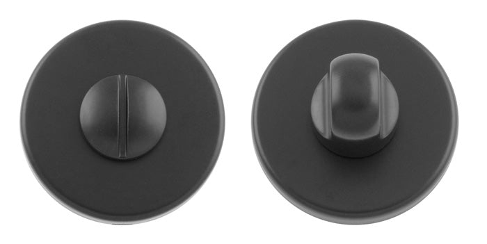 High quality image of Manital - Turn and Release on Concealed Fix Round Rose-Black | Sku.RE004BLK | Trade Door Handles.