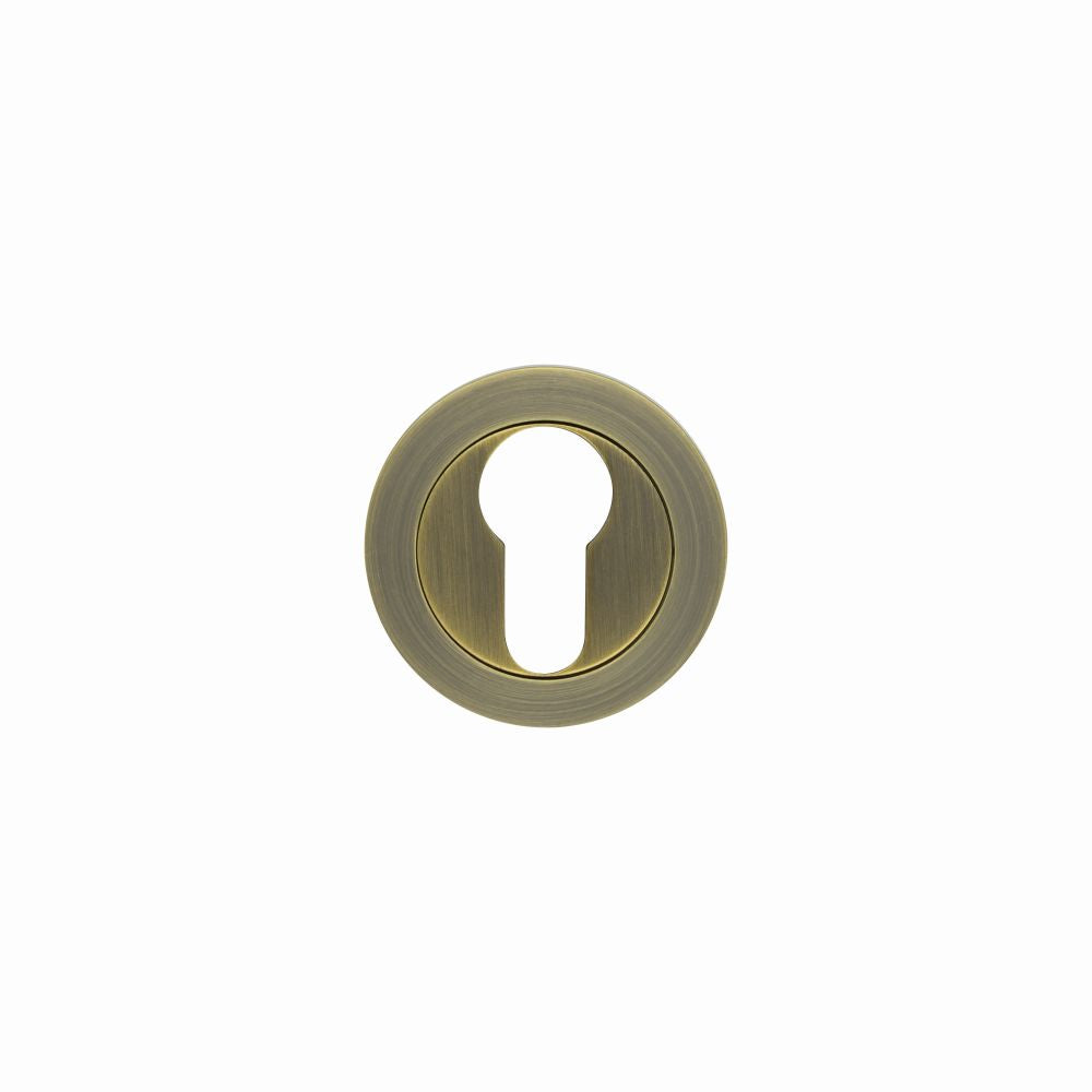 High quality image of the Rosso Maniglie - Euro Profile Escutcheon 50mm dia - Antique Brass | Sku. rm001ab | available to order from Trade Door Handles.