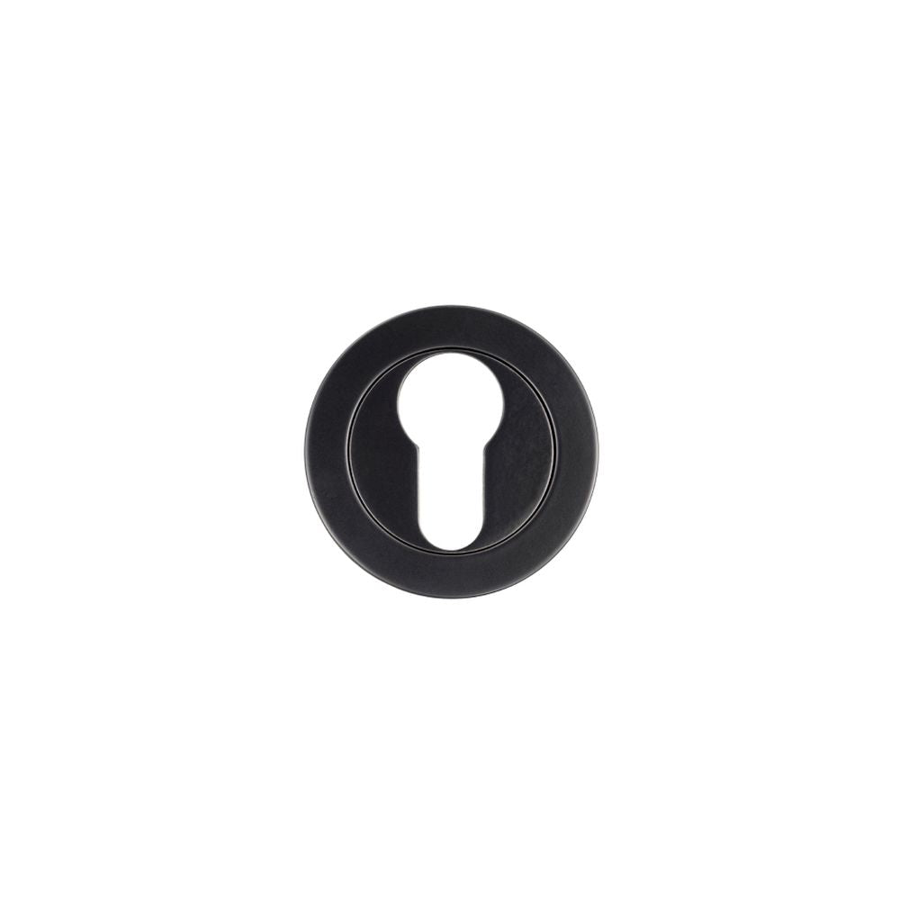 High quality image of the Rosso Maniglie - Euro Profile Escutcheon 50mm dia - Powder Coat Black | Sku. rm001pcb | available to order from Trade Door Handles.