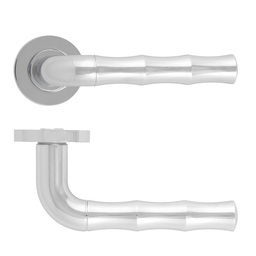 High quality image of the Rosso Maniglie - Vasco Lever On Round Rose, Polished Chrome Finish | Sku. rm200cp | available to order from Trade Door Handles.