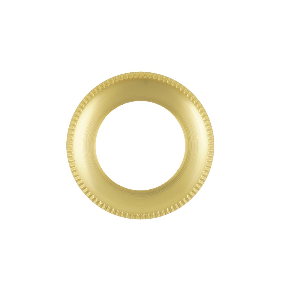 High quality image of the Rosso Maniglie - Spare Tempo Round Rose (Single) - Satin Brass | Sku. rmsr01-sb | available to order from Trade Door Handles.