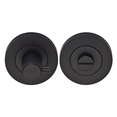 Heritage Brass Knurled Turn and Release with Peg Matt Black Finish