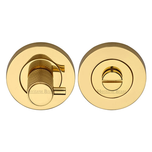 Heritage Brass Knurled Turn and Release with Peg Polished Brass Finish