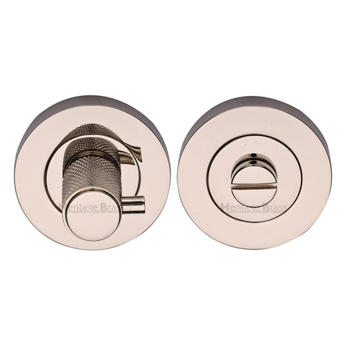Heritage Brass Knurled Turn and Release with Peg Polished Nickel Finish