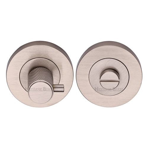 Heritage Brass Knurled Turn and Release with Peg Satin Nickel Finish